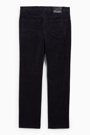 Hommes - Pantalon en velours côtelé - regular fit - LYCRA® - bleu foncé