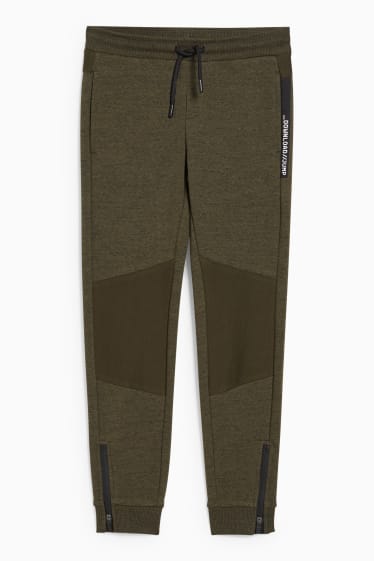 Kinder Buben - Jogginghose - grün-melange