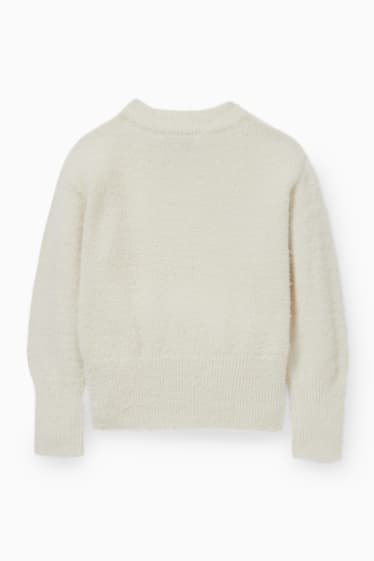 Bambine - Maglione - effetto brillante - crema