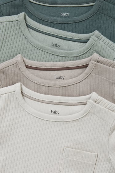 Babies - Multipack of 4 - baby long sleeve top - green / beige