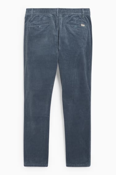 Hommes - Pantalon en velours côtelé - tapered fit - Flex - LYCRA® - turquoise foncé