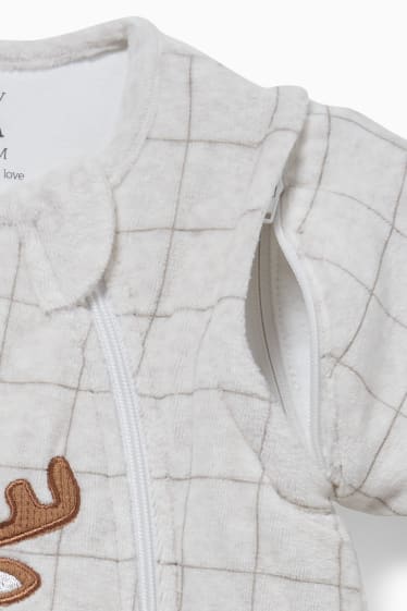 Babies - Baby Christmas sleeping bag - 6-18 months - check - beige