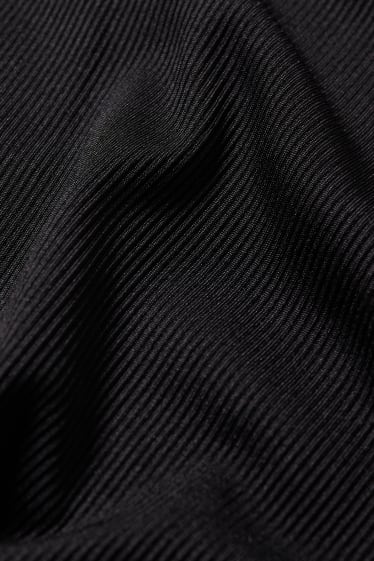 Femei - Tricou crop cu mânecă lungă - negru