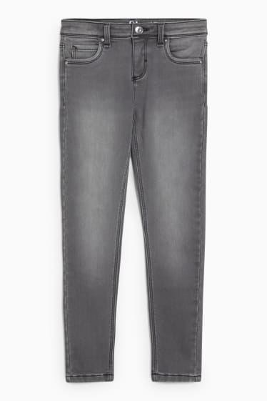 Children - Skinny jeans - thermal jeans - denim-gray