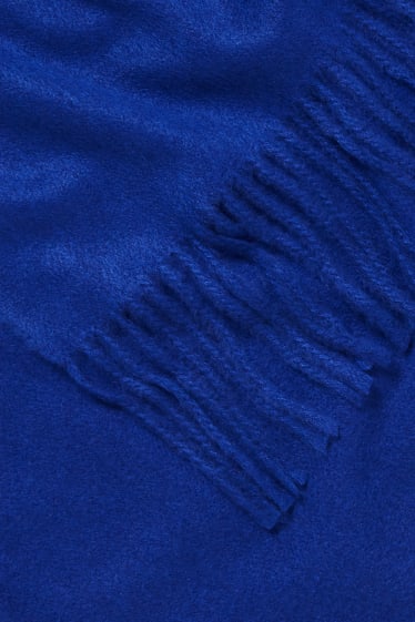 Dames - Sjaal met franjes  - donkerblauw