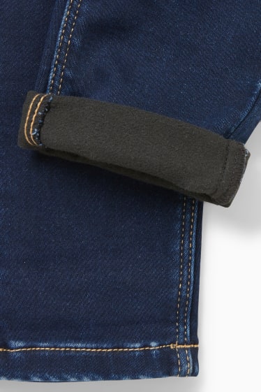 Kinderen: meisjes - Skinny jeans - thermojeans - jeansdonkerblauw