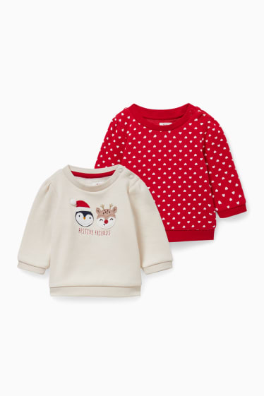 Babies - Multipack of 2 - baby Christmas sweatshirt - cremewhite