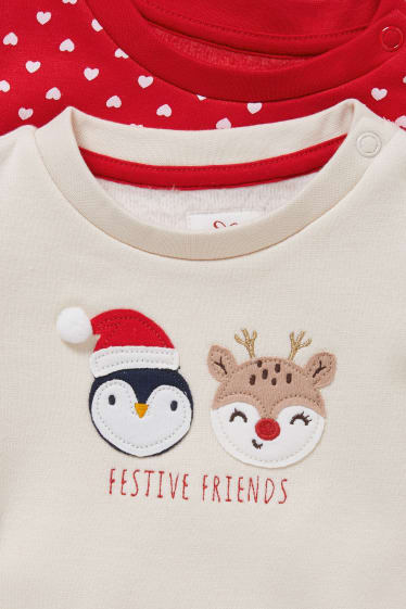 Babies - Multipack of 2 - baby Christmas sweatshirt - cremewhite