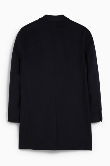 Hommes - Manteau - laine mélangée - bleu foncé