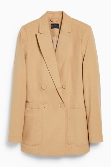 Women - Blazer - regular fit - light brown