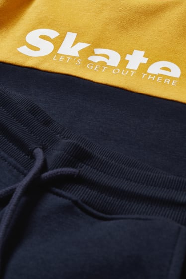 Enfants - Ensemble - sweat à capuche et pantalon de jogging - deux pièces - jaune