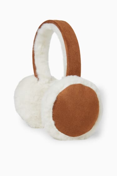 Women - Faux fur earmuffs - havanna