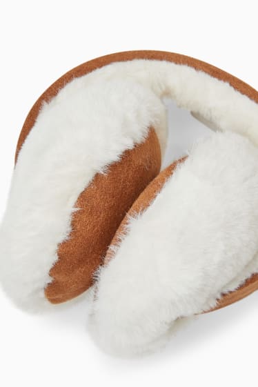 Women - Faux fur earmuffs - havanna