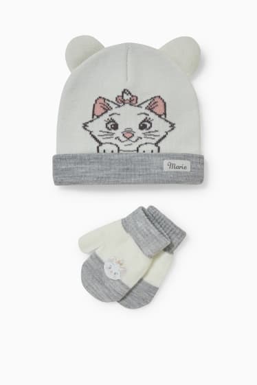 Babys - Aristocats - set - babymuts en -wantjes - 3-delig - wit