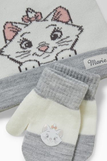 Bebés - Aristogatos - set - gorro y manoplas para bebé - 2 piezas - blanco