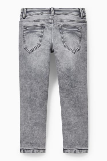 Děti - chlapci - Slim jeans - termo džíny - šedá