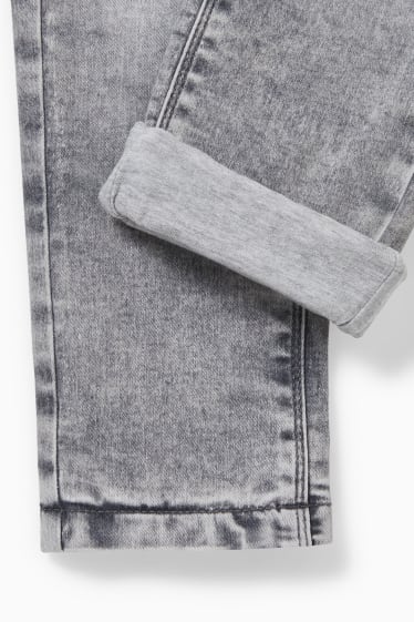 Děti - chlapci - Slim jeans - termo džíny - šedá