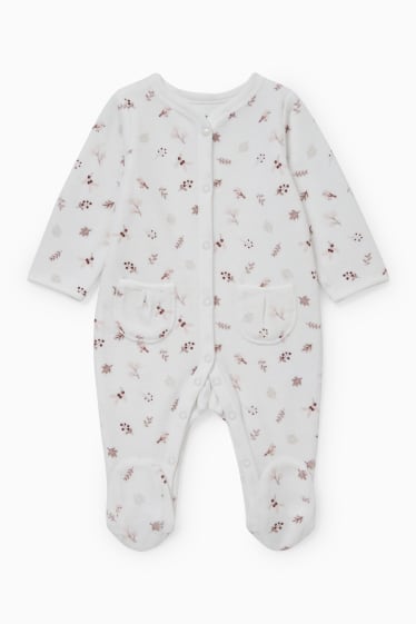 Bebeluși - Pijama salopetă bebeluși - alb