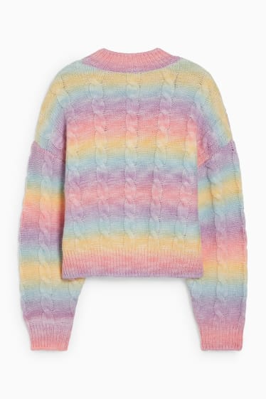 Ragazzi e giovani - CLOCKHOUSE - maglione - motivo a treccia - colorato