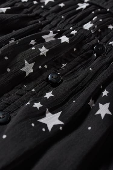 Tieners & jongvolwassenen - CLOCKHOUSE - blouse van chiffon - met patroon - zwart