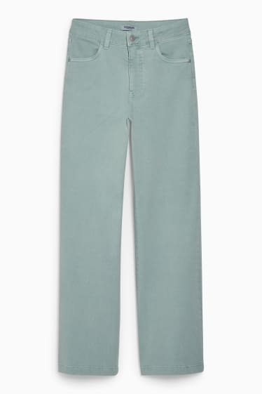 Mujer - CLOCKHOUSE - wide leg jeans - high waist - verde menta