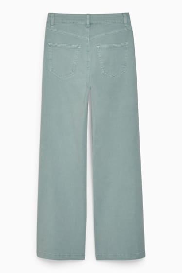 Mujer - CLOCKHOUSE - wide leg jeans - high waist - verde menta