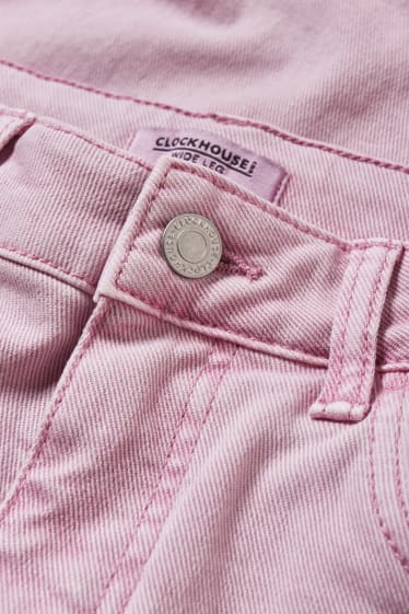 Women - CLOCKHOUSE - wide leg jeans - high waist - light violet