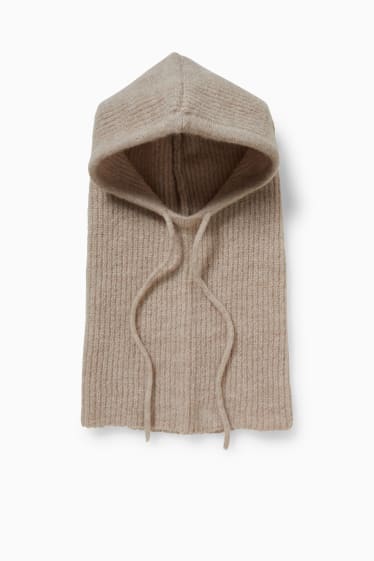 Women - Knitted hood - beige