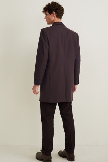 Men - Coat - new wool blend - bordeaux