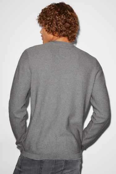 Bărbați - CLOCKHOUSE - pulover - aspect 2 în 1 - gri melanj