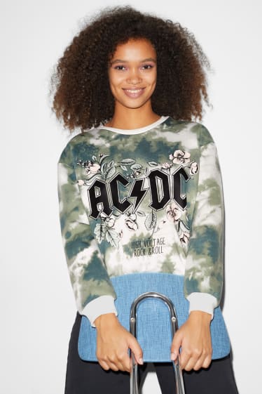 Women - CLOCKHOUSE - Sweatshirt - AC/DC - dark green / white