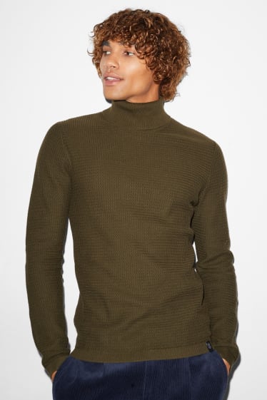 Uomo - CLOCKHOUSE - maglione a dolcevita - verde scuro