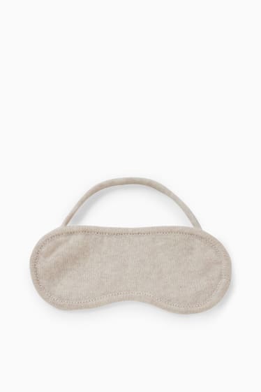 Femmes - Masque de sommeil en cachemire - beige clair