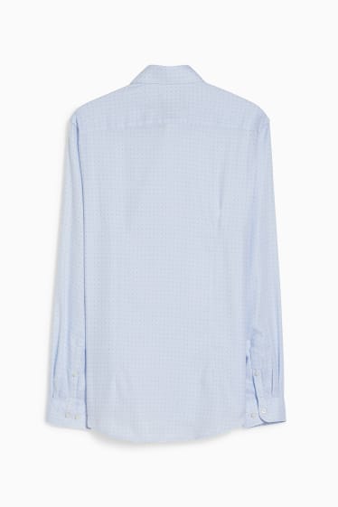 Uomo - Camicia business - slim fit - colletto cutaway - facile da stirare - a pois - azzurro