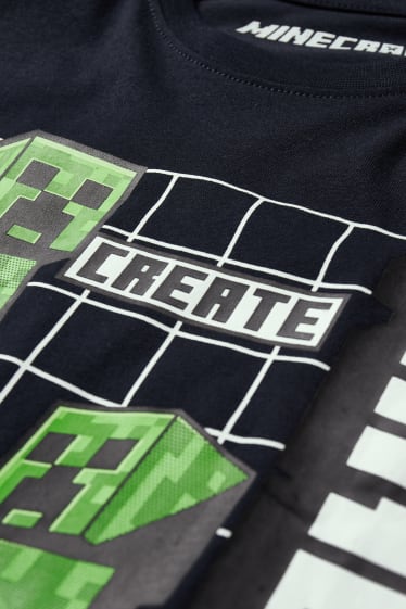 Enfants garçons - Minecraft - haut à manches longues - bleu foncé