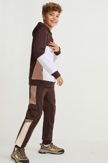 Kinder Buben - Cargo-Jogginghose - dunkelbraun