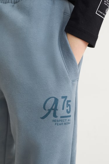 Kinderen: jongens - Set van 2 - joggingbroek - bruin / groen