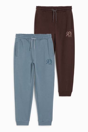 Kinderen: jongens - Set van 2 - joggingbroek - bruin / groen
