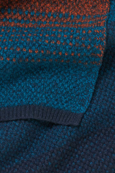Uomo - Sciarpa in maglia - misto lana - turchese scuro