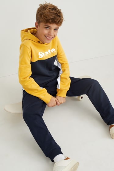 Bambini - Set - felpa con cappuccio e pantaloni sportivi - 2 pezzi - giallo