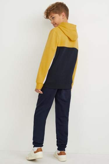 Enfants - Ensemble - sweat à capuche et pantalon de jogging - deux pièces - jaune