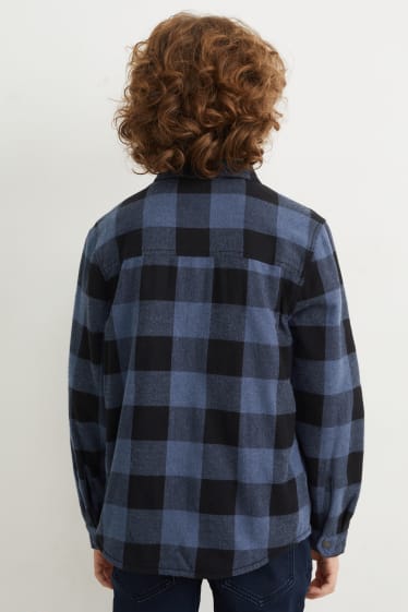 Kinderen: jongens - Hemdjack - geruit - blauw / zwart