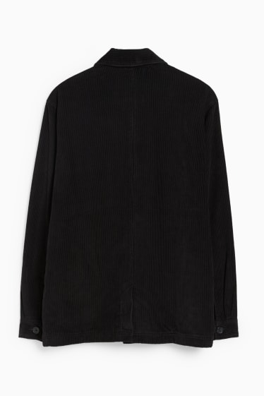 Bărbați - Jachetă tip cămașă din catifea reiată - negru