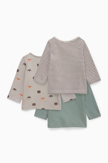 Babys - Multipack 3er - Baby-Langarmshirt - grün