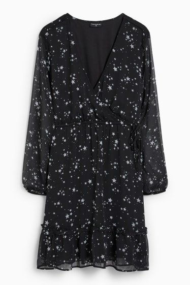 Women - CLOCKHOUSE - chiffon dress - patterned - black