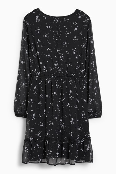 Women - CLOCKHOUSE - chiffon dress - patterned - black