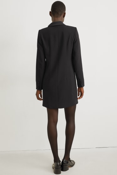 Damen - Kleid mit Schulterpolstern - recycelt - schwarz