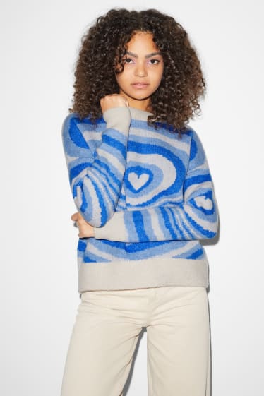 Teens & Twens - CLOCKHOUSE - Pullover - blau / weiss