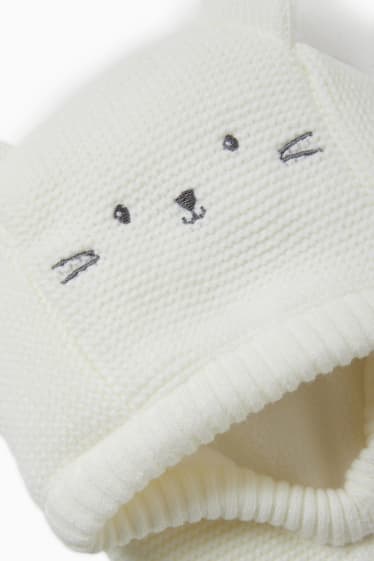 Baby: meisjes - Babybivakmuts - crème wit