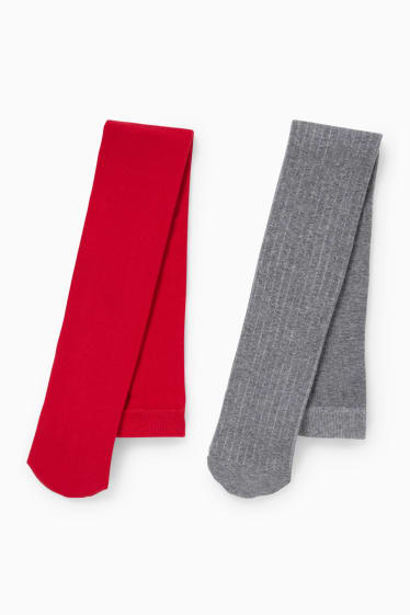 Niños: niñas - Pack de 2 - leotardos - rojo